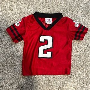 NFL Red and Black Short Sleeve Tee with Athletic Design